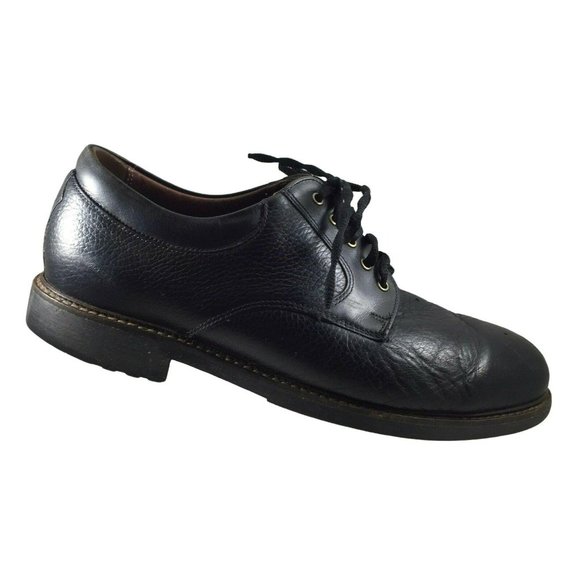 Neil M Shoes Mens 9.5 EEE Black Leather Derby Oxford Dress Casual Extra Wide - Picture 1 of 12
